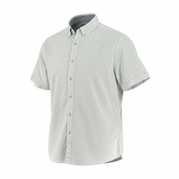 Ted Baker London Button Down Collared Men's Shirt Grey White Polka Dot 7 - Picture 1 of 8